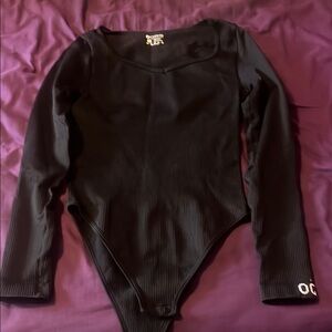 Black Ribbed One Piece